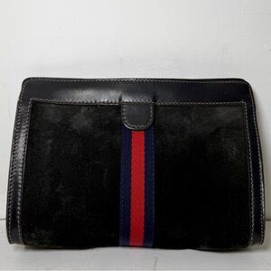 Auth GUCCI Suede Vintage Clutch